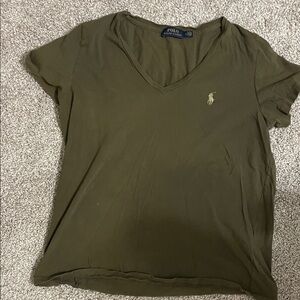 Polo by Ralph Lauren Dark Green V-Neck Women's Tee